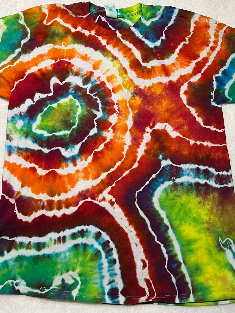 New Vibrant Multicolor Tie-Dye Wall Art - Bold Spiral Design